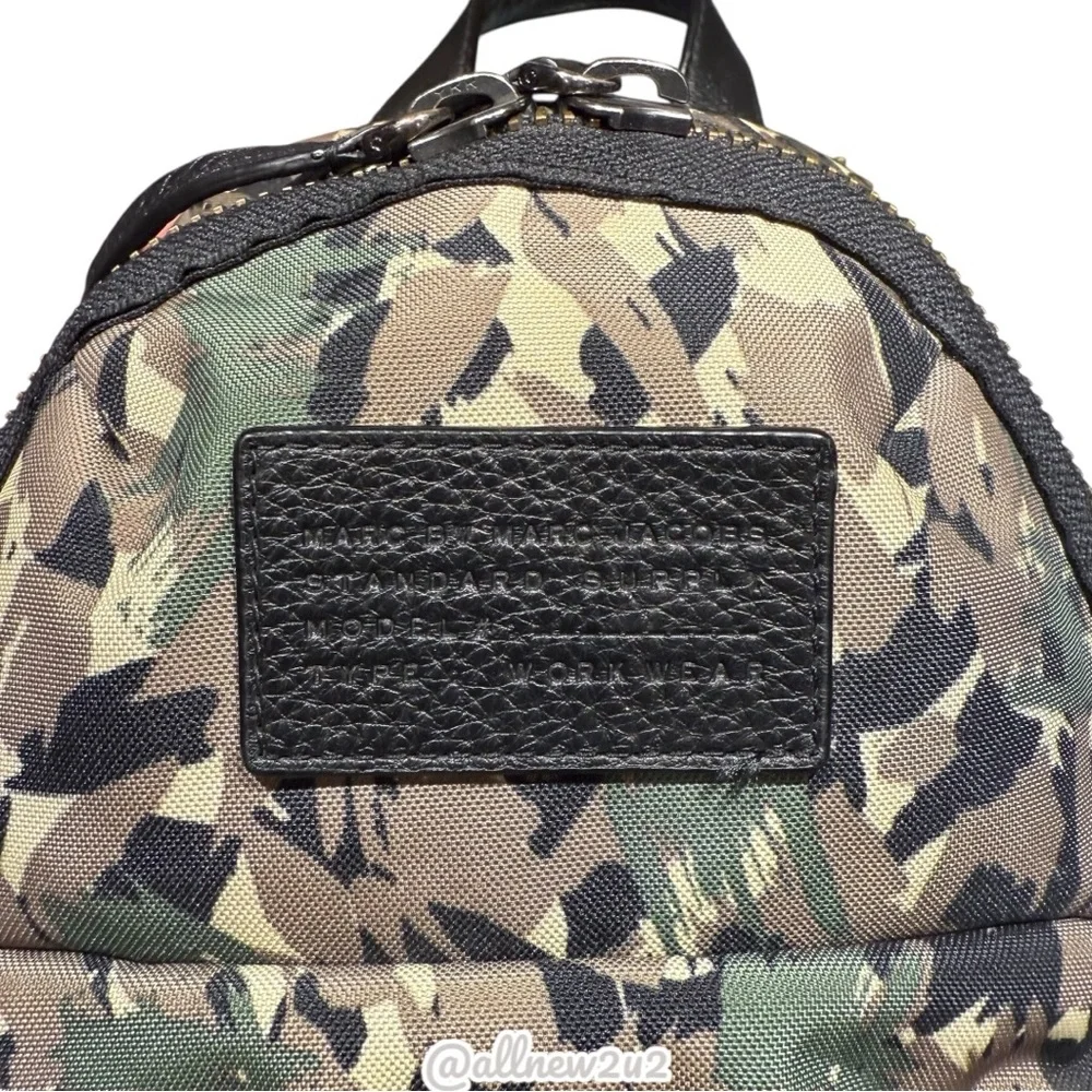Marc Jacobs Green and Brown Camouflage Backpack